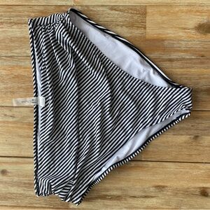 Black and White Striped Bikini Bottom